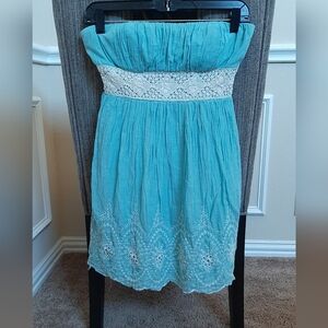 Speechless Aqua Dress with White Stripes